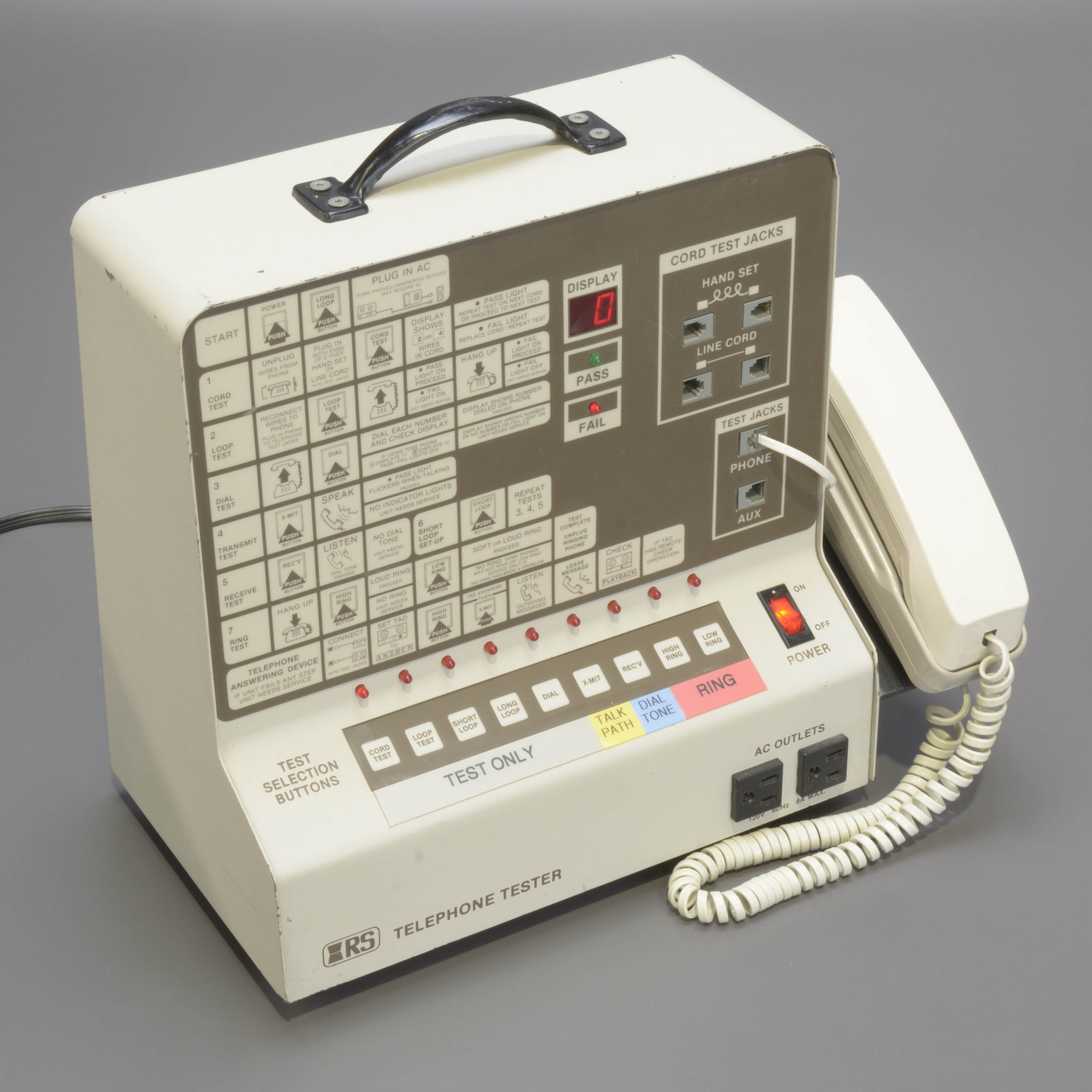 RADIO SHACK Telephone Tester 43-114 (with Attached Telephone Set)