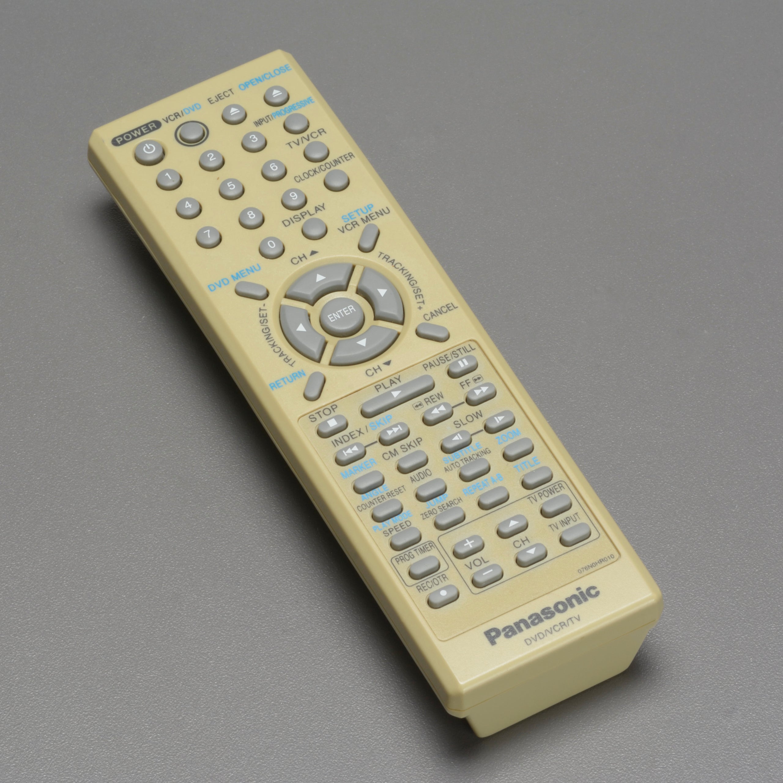 PANASONIC DVD/VCR/TV Remote Control 076N0HR010